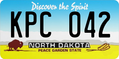 ND license plate KPC042