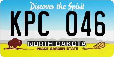 ND license plate KPC046
