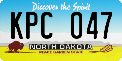 ND license plate KPC047
