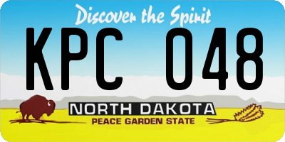 ND license plate KPC048