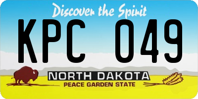 ND license plate KPC049