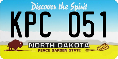 ND license plate KPC051