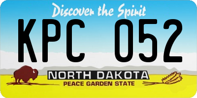 ND license plate KPC052