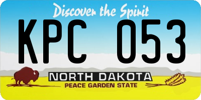 ND license plate KPC053