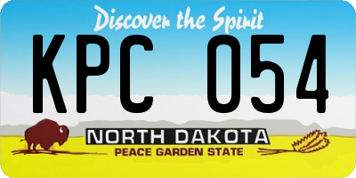 ND license plate KPC054
