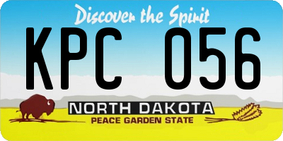 ND license plate KPC056