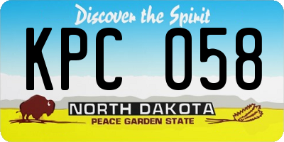 ND license plate KPC058
