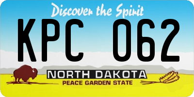 ND license plate KPC062