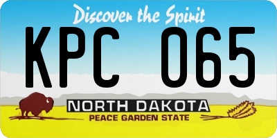 ND license plate KPC065