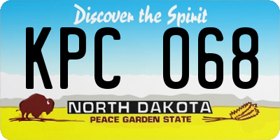 ND license plate KPC068