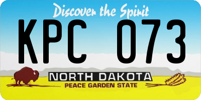 ND license plate KPC073