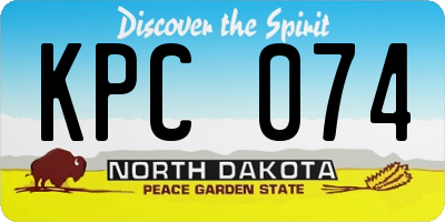 ND license plate KPC074