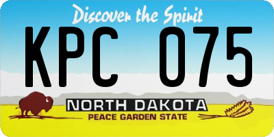 ND license plate KPC075