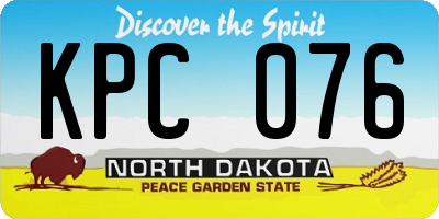 ND license plate KPC076