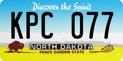 ND license plate KPC077