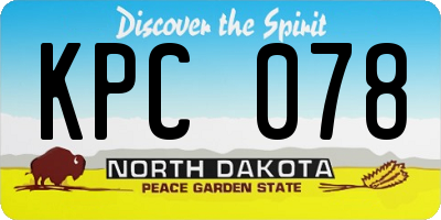 ND license plate KPC078