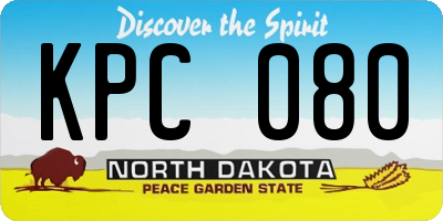 ND license plate KPC080