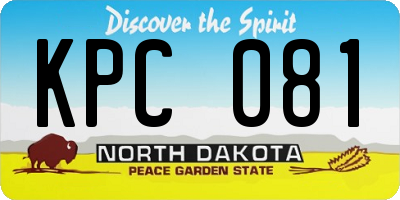 ND license plate KPC081