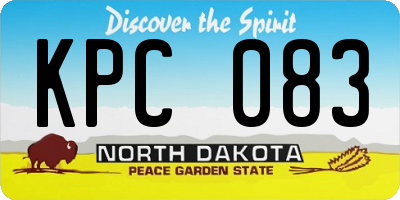 ND license plate KPC083