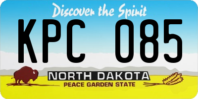 ND license plate KPC085