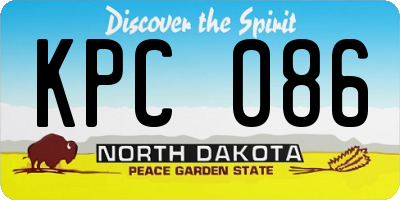 ND license plate KPC086