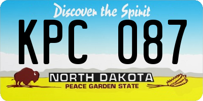 ND license plate KPC087