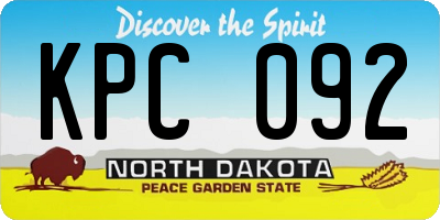 ND license plate KPC092