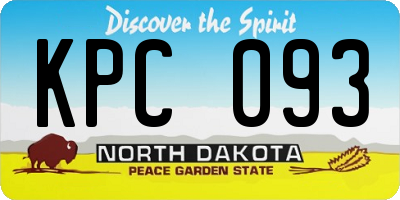 ND license plate KPC093