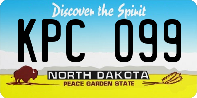 ND license plate KPC099
