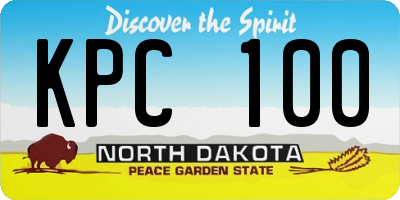 ND license plate KPC100