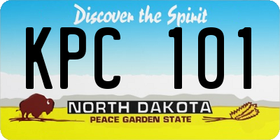 ND license plate KPC101