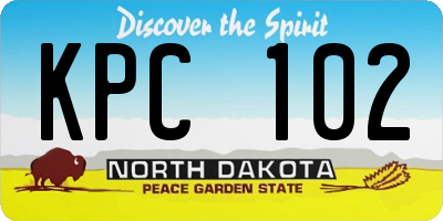 ND license plate KPC102