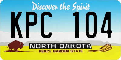 ND license plate KPC104