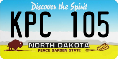 ND license plate KPC105