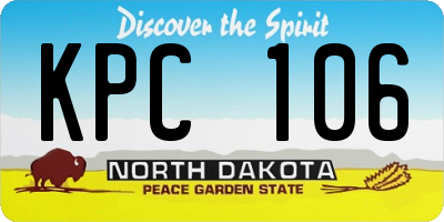 ND license plate KPC106