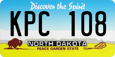 ND license plate KPC108