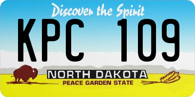 ND license plate KPC109