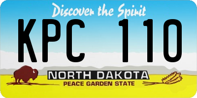 ND license plate KPC110
