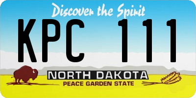 ND license plate KPC111