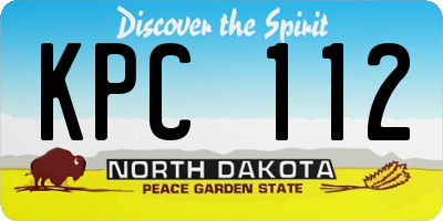 ND license plate KPC112