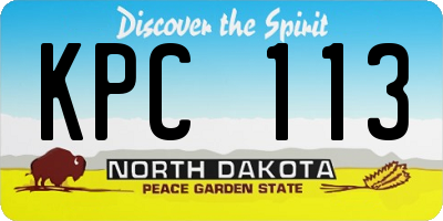 ND license plate KPC113