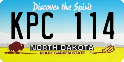 ND license plate KPC114