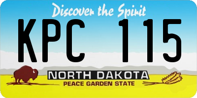 ND license plate KPC115