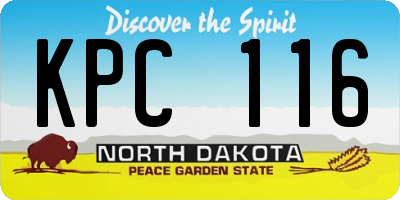 ND license plate KPC116