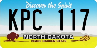 ND license plate KPC117