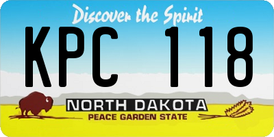 ND license plate KPC118