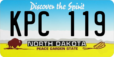 ND license plate KPC119