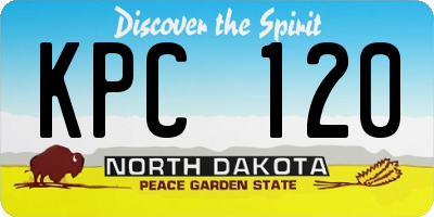 ND license plate KPC120