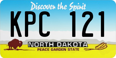 ND license plate KPC121