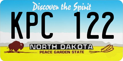 ND license plate KPC122